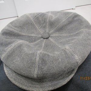 Grey Vintage Leather Spitfire Cap
